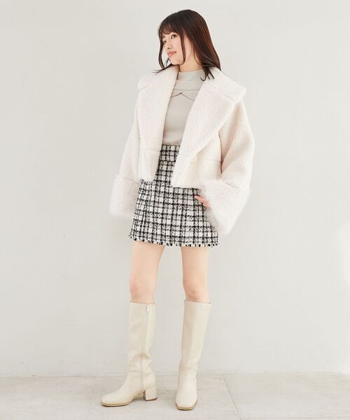 MAJESTIC LEGON(マジェスティックレゴン)の「裾フリンジチェックスカート(スカート・レディース・ブラック系その他/ホワイト系その他2/レッド系その他2/グレー系その他・MEDIUM)」の20枚目の写真