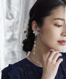 Cupid Heart（キューピッドハート）の「【Cupid Heart】結婚式アクセ！メタルビーズフラワー2WAYイヤリング（イヤリング）」