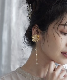 Cupid Heart（キューピッドハート）の「【Cupid Heart】結婚式アクセ！メタルビーズフラワー2WAYイヤリング（イヤリング）」