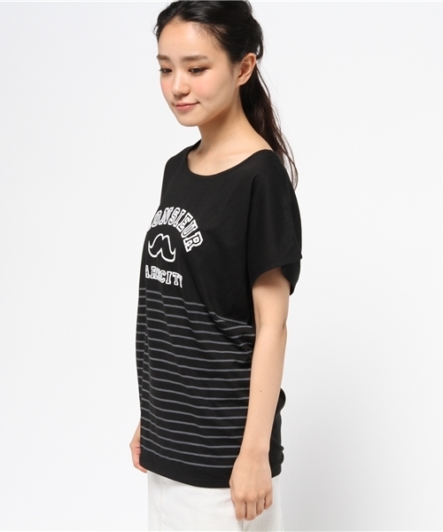 OUTLET(アウトレット)の「【WHO'S WHO gallery】BYボーダーカレッジ(Tシャツ/カットソー・レディース・ホワイト/ネイビー/ブラック/クリーム/グレー・LARGE/MEDIUM)」の7枚目の写真