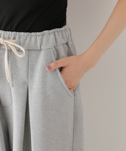セール】【ANGLAN / アングラン】Valley Tuck Sweat Balloon Pants