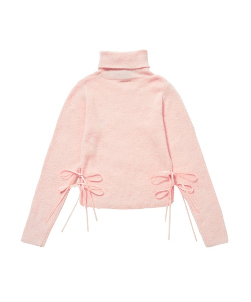 FCMM(エフシーエムエム)の「【日本限定アイテム】SIDE RIBBON TURTLE NECK/サイドリボンタートルネック(ニット/セーター・レディース・アイボリー/ブラック/ピンク・MEDIUM/SMALL)」の12枚目の写真