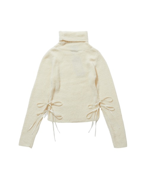 FCMM(エフシーエムエム)の「【日本限定アイテム】SIDE RIBBON TURTLE NECK/サイドリボンタートルネック(ニット/セーター・レディース・アイボリー/ブラック/ピンク・MEDIUM/SMALL)」の14枚目の写真