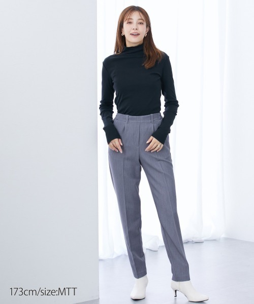 slattgir（スラットジール）の「高身長　綿１００％ハイネックTシャツ　（トールサイズ）（Tシャツ/カットソー・レディース・カーキブラウン/杢グレー/ブラック/ワイン/チャコール・M/4L/5L/3L/L/LL）」の9枚目の写真