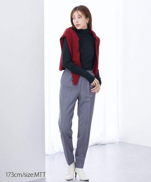 slattgir（スラットジール）の「高身長　綿１００％ハイネックTシャツ　（トールサイズ）（Tシャツ/カットソー・レディース・カーキブラウン/杢グレー/ブラック/ワイン/チャコール・M/4L/5L/3L/L/LL）」の12枚目の写真