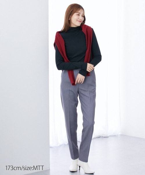 slattgir（スラットジール）の「高身長　綿１００％ハイネックTシャツ　（トールサイズ）（Tシャツ/カットソー・レディース・カーキブラウン/杢グレー/ブラック/ワイン/チャコール・M/4L/5L/3L/L/LL）」の14枚目の写真