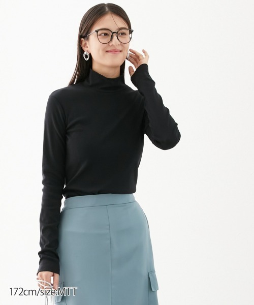 slattgir（スラットジール）の「高身長　綿１００％ハイネックTシャツ　（トールサイズ）（Tシャツ/カットソー・レディース・カーキブラウン/杢グレー/ブラック/ワイン/チャコール・M/4L/5L/3L/L/LL）」の15枚目の写真