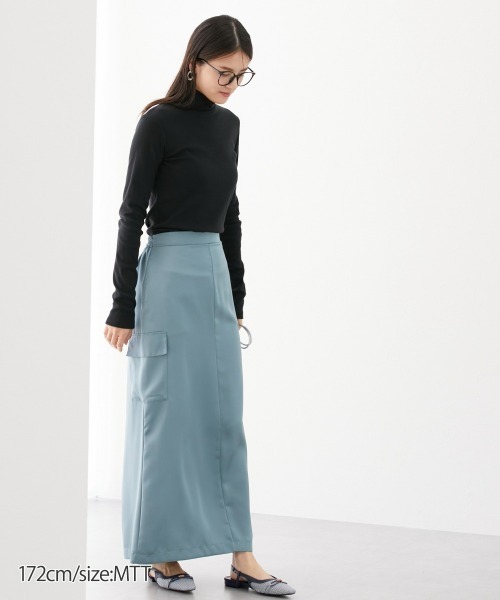 slattgir（スラットジール）の「高身長　綿１００％ハイネックTシャツ　（トールサイズ）（Tシャツ/カットソー・レディース・カーキブラウン/杢グレー/ブラック/ワイン/チャコール・M/4L/5L/3L/L/LL）」の17枚目の写真