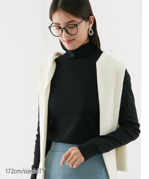 slattgir（スラットジール）の「高身長　綿１００％ハイネックTシャツ　（トールサイズ）（Tシャツ/カットソー・レディース・カーキブラウン/杢グレー/ブラック/ワイン/チャコール・M/4L/5L/3L/L/LL）」の18枚目の写真