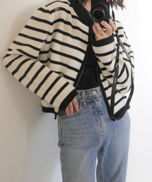 ボーダージップカーディガン / border zip cardigan