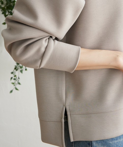 ikka（イッカ）の「GOKU楽 ダンボールニットフードパーカー（パーカー・レディース・ブラック/ダークグリーン/モカ/ベージュ・S/M/L）」の12枚目の写真