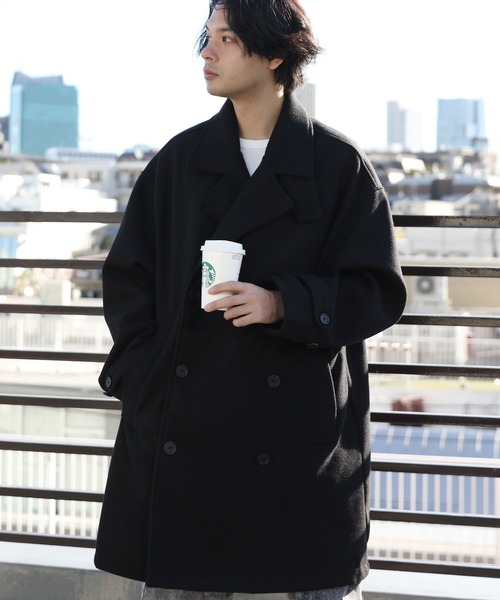 ８(eight)（エイト）の「ウールライク ハーフトレンチコート（トレンチコート・メンズ・グレー/ブラック/グレイッシュベージュ/ブラウン・MEDIUM/LARGE）」の7枚目の写真