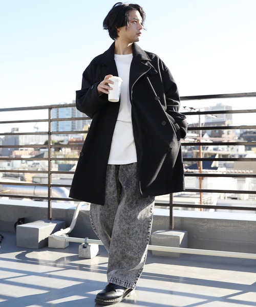 ８(eight)（エイト）の「ウールライク ハーフトレンチコート（トレンチコート・メンズ・グレー/ブラック/グレイッシュベージュ/ブラウン・MEDIUM/LARGE）」の12枚目の写真