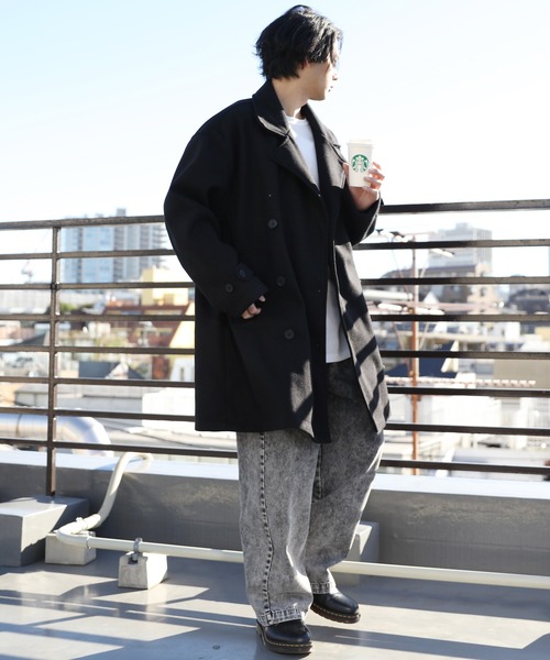 ８(eight)（エイト）の「ウールライク ハーフトレンチコート（トレンチコート・メンズ・グレー/ブラック/グレイッシュベージュ/ブラウン・MEDIUM/LARGE）」の13枚目の写真