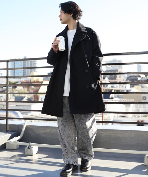 ８(eight)（エイト）の「ウールライク ハーフトレンチコート（トレンチコート・メンズ・グレー/ブラック/グレイッシュベージュ/ブラウン・MEDIUM/LARGE）」の15枚目の写真