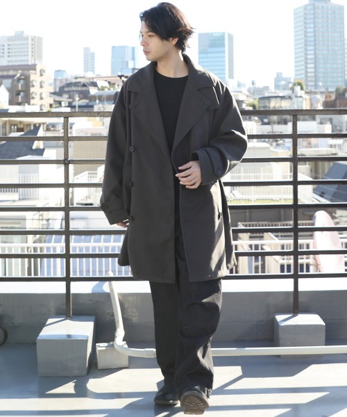 ８(eight)（エイト）の「ウールライク ハーフトレンチコート（トレンチコート・メンズ・グレー/ブラック/グレイッシュベージュ/ブラウン・MEDIUM/LARGE）」の20枚目の写真