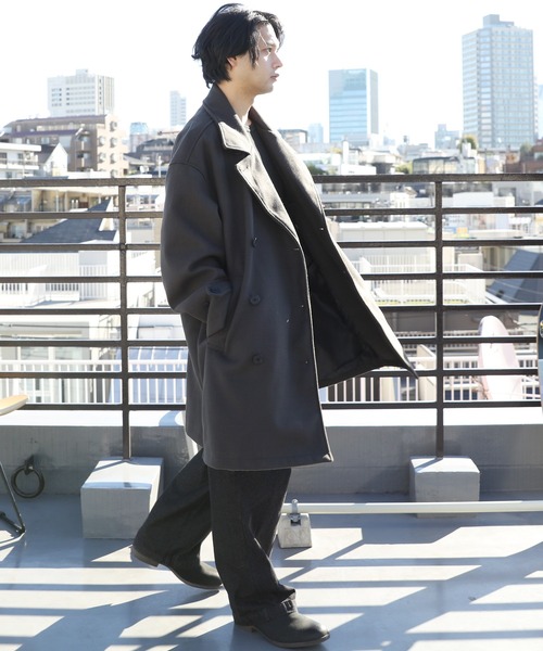 ８(eight)（エイト）の「ウールライク ハーフトレンチコート（トレンチコート・メンズ・グレー/ブラック/グレイッシュベージュ/ブラウン・MEDIUM/LARGE）」の22枚目の写真