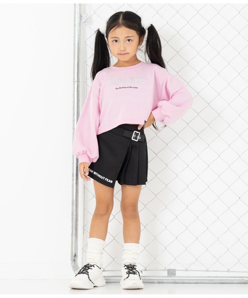 ANAP kids（アナップキッズ）の「ラインストーンANAPロゴ裏毛スウェットトレーナー（スウェット・キッズ・ピンク/ブラック/ホワイト・120cm/130cm/110cm）」の6枚目の写真