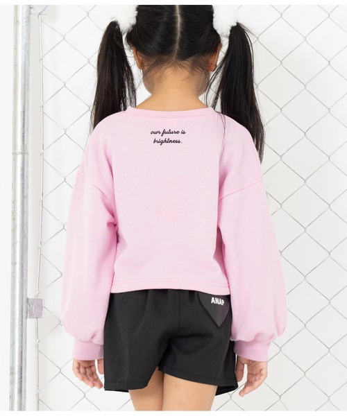 ANAP kids（アナップキッズ）の「ラインストーンANAPロゴ裏毛スウェットトレーナー（スウェット・キッズ・ピンク/ブラック/ホワイト・120cm/130cm/110cm）」の5枚目の写真