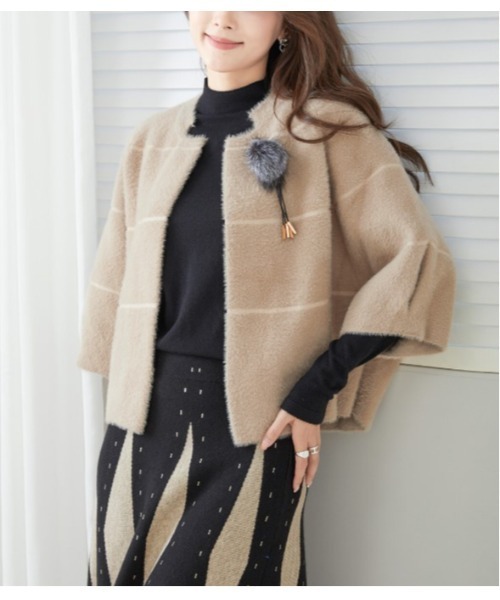 LAUTRE COTE（ロウトレコウト）の「コサージュ付きニットジャケット