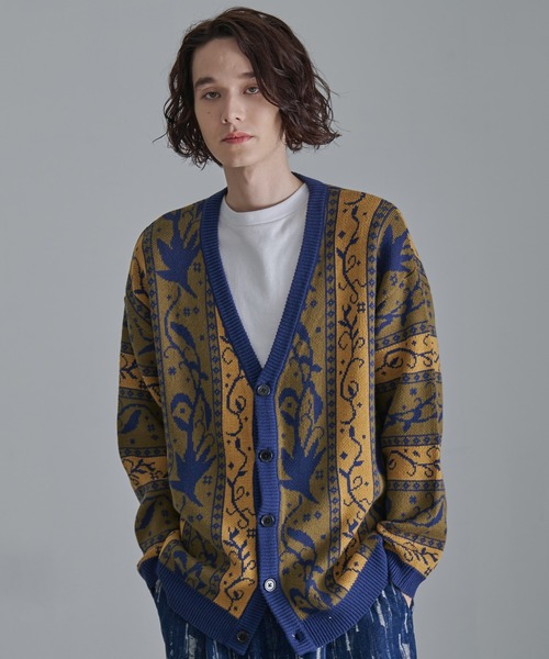 Revo.（レボ）の「Revo.　アンティークリーフパターン CA カーディガン（カーディガン/ボレロ・メンズ・ネイビー/カーキ/ブラック・L/M）」の13枚目の写真