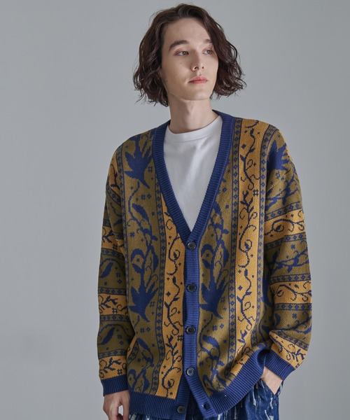 Revo.（レボ）の「Revo.　アンティークリーフパターン CA カーディガン（カーディガン/ボレロ・メンズ・ネイビー/カーキ/ブラック・L/M）」の15枚目の写真