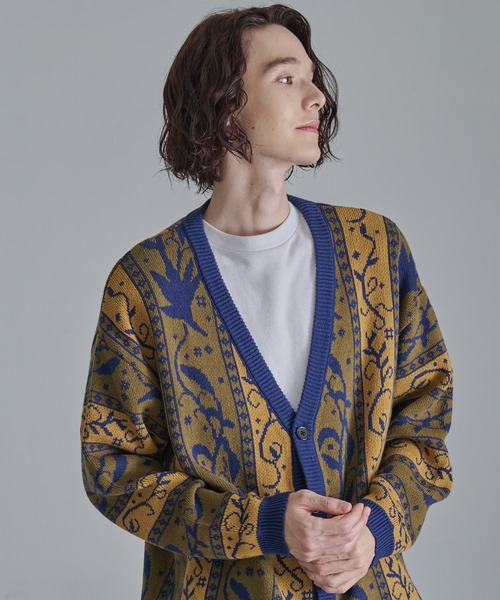 Revo.（レボ）の「Revo.　アンティークリーフパターン CA カーディガン（カーディガン/ボレロ・メンズ・ネイビー/カーキ/ブラック・L/M）」の16枚目の写真