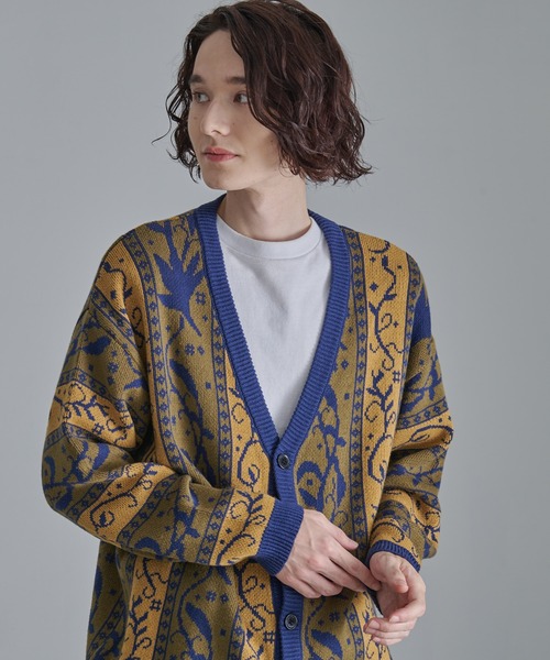 Revo.（レボ）の「Revo.　アンティークリーフパターン CA カーディガン（カーディガン/ボレロ・メンズ・ネイビー/カーキ/ブラック・L/M）」の17枚目の写真