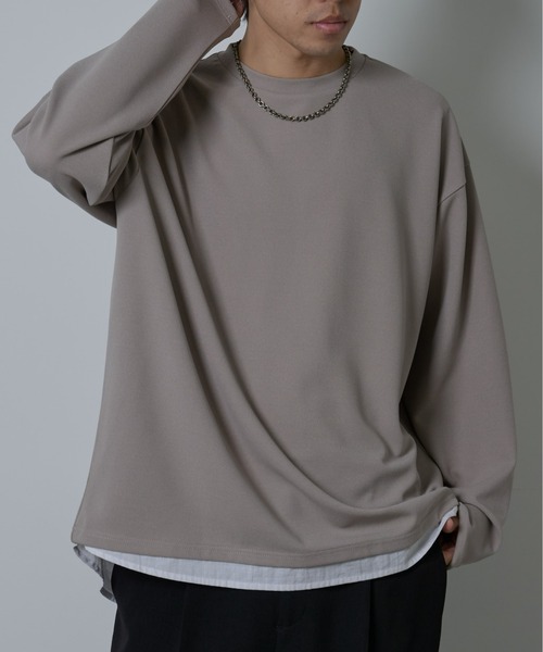 COLONY 2139(コロニートゥーワンスリーナイン)の「ジョーゼットレイヤード長袖(Tシャツ/カットソー・メンズ・ブラック/ホワイト/グレイッシュベージュ/グリーン・LARGE/MEDIUM)」の1枚目の写真