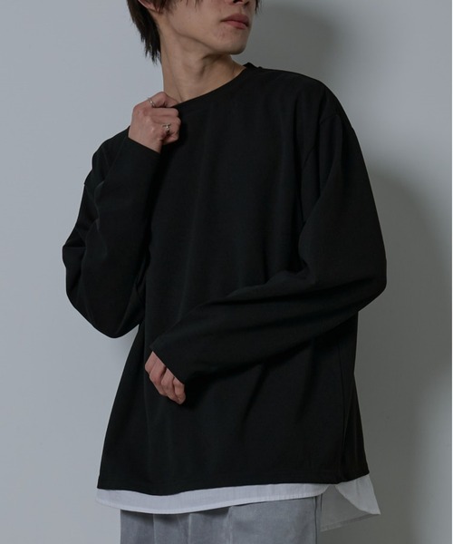 COLONY 2139(コロニートゥーワンスリーナイン)の「ジョーゼットレイヤード長袖(Tシャツ/カットソー・メンズ・ブラック/ホワイト/グレイッシュベージュ/グリーン・LARGE/MEDIUM)」の3枚目の写真
