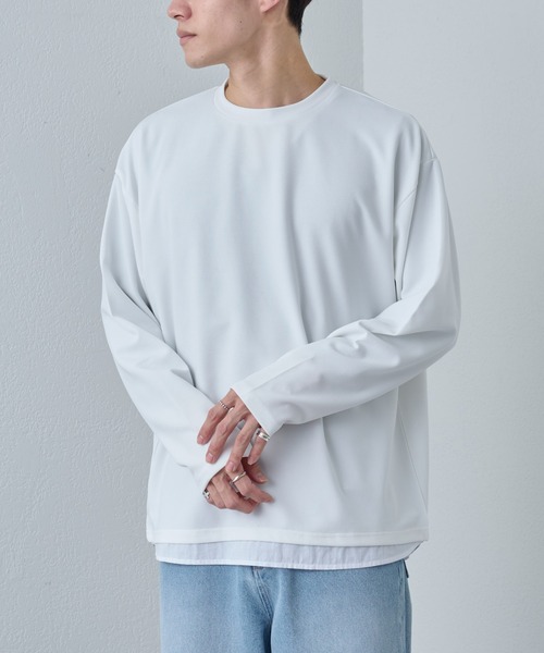 COLONY 2139(コロニートゥーワンスリーナイン)の「ジョーゼットレイヤード長袖(Tシャツ/カットソー・メンズ・ブラック/ホワイト/グレイッシュベージュ/グリーン・LARGE/MEDIUM)」の10枚目の写真
