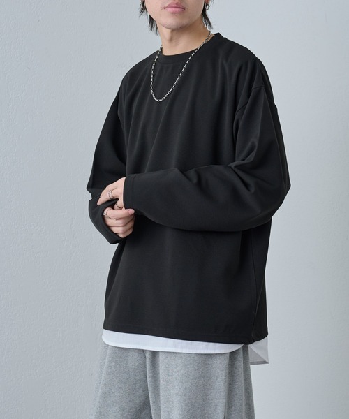 COLONY 2139(コロニートゥーワンスリーナイン)の「ジョーゼットレイヤード長袖(Tシャツ/カットソー・メンズ・ブラック/ホワイト/グレイッシュベージュ/グリーン・LARGE/MEDIUM)」の8枚目の写真