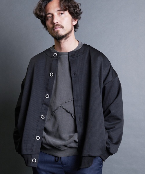 Magine(マージン)の「【SELECT】IR:カットカルゼクルーカーディガン(カーディガン/ボレロ・メンズ・ブラック/ネイビー/グリーン・M/L/XL)」の2枚目の写真