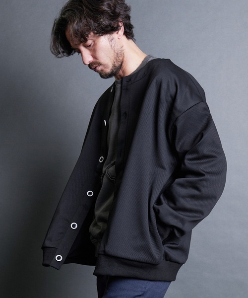 Magine(マージン)の「【SELECT】IR:カットカルゼクルーカーディガン(カーディガン/ボレロ・メンズ・ブラック/ネイビー/グリーン・M/L/XL)」の8枚目の写真