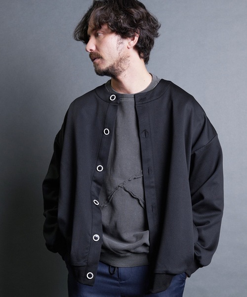 Magine(マージン)の「【SELECT】IR:カットカルゼクルーカーディガン(カーディガン/ボレロ・メンズ・ブラック/ネイビー/グリーン・M/L/XL)」の7枚目の写真