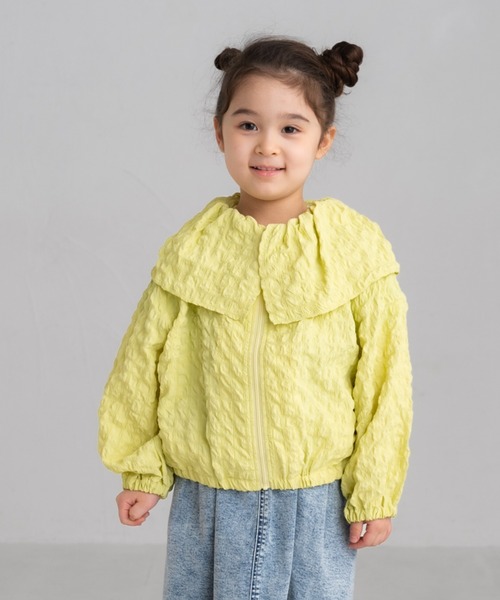 maarook（マルーク）の「スクエアシャーリングフリルカラージャケット（その他アウター・キッズ・パープル/イエロー/ネイビー・120cm/130cm/110cm/100cm/90cm）」の3枚目の写真
