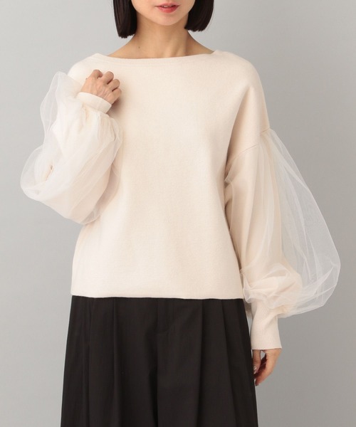 A part by(アパートバイ)の「ソデチュールドッキングニット(ニット/セーター・レディース・チャコールグレー/ブラック/アイボリー・FREE)」の6枚目の写真
