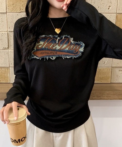 Sibra(シブラ)の「パッチワークデザイントップス(Tシャツ/カットソー・レディース・グレー/ブラウン/ブラック/ダークブラウン/ベージュ・M)」の12枚目の写真