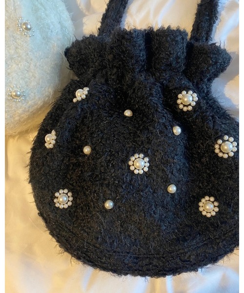 epine（エピヌ）の「flower Pearl fur gather bag（ショルダーバッグ