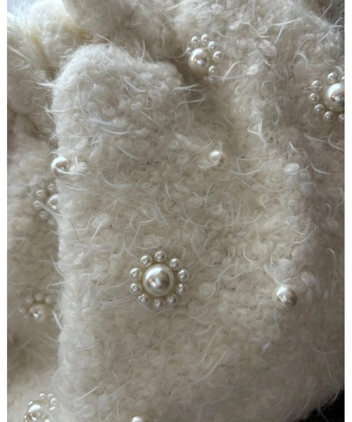 epine（エピヌ）の「flower Pearl fur gather bag（ショルダーバッグ