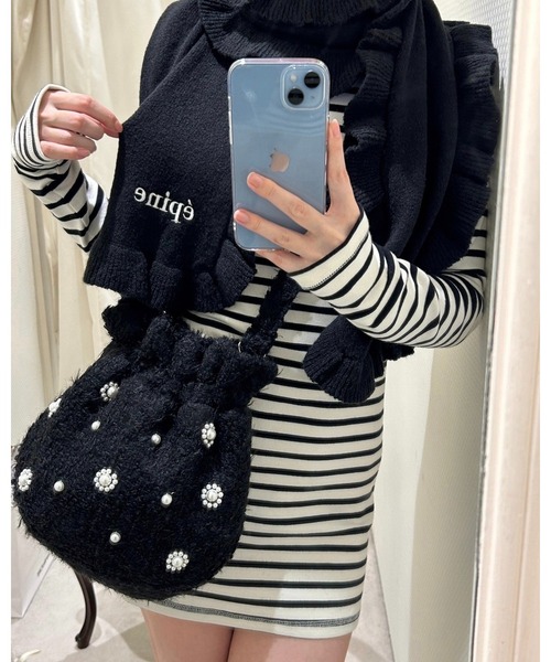epine（エピヌ）の「flower Pearl fur gather bag（ショルダーバッグ