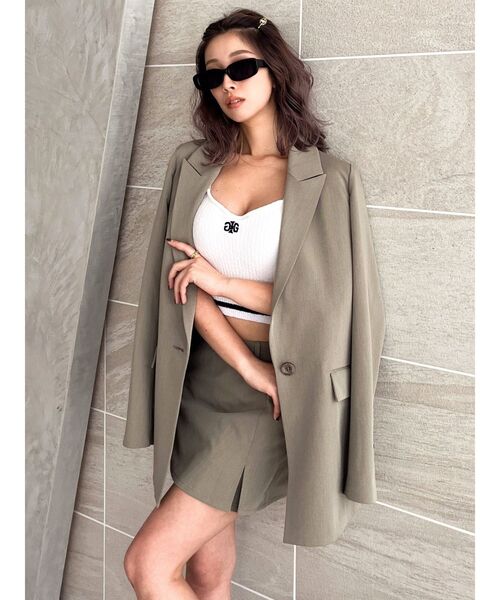 GYDA（ジェイダ）の「フェイクスリットスカートライクショートパンツ（スカート・レディース・ライトブルー/ブラック/ベージュ・FREE）」の13枚目の写真