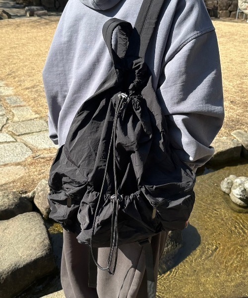 Chikashitsu +】pocket string backpack / 【チカシツプラス