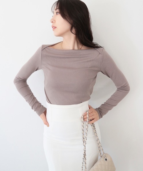 ボートネックロングスリーブトップス（ニット/セーター）｜AMBIENT（アンビエント）