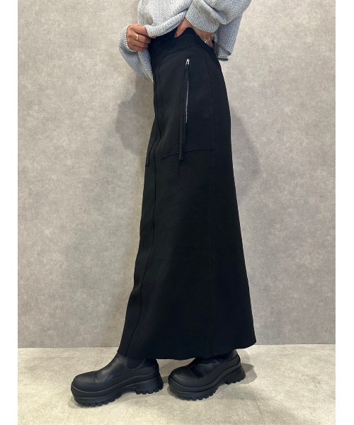 TRUNC(トランクエイティーエイト)の「Zip Pocket Knit Skirt(スカート・レディース・ブラック/グレー・FREE)」の14枚目の写真