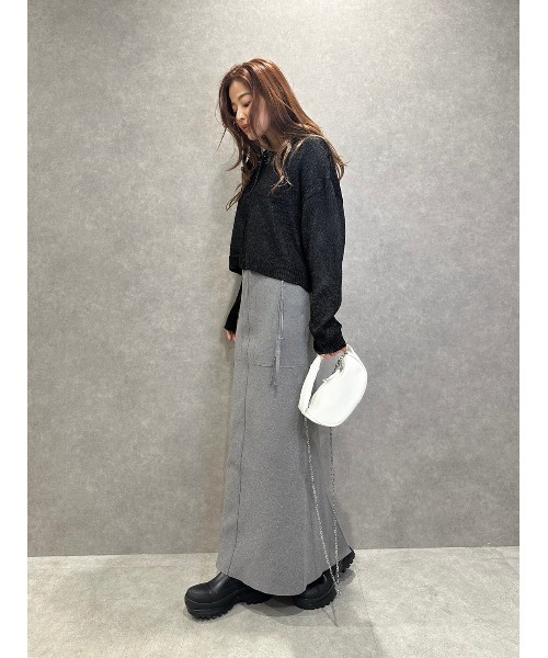 perverze グレーニットスカート TRUNC（トランクエイティーエイト）の「Zip Pocket Knit Skirt
