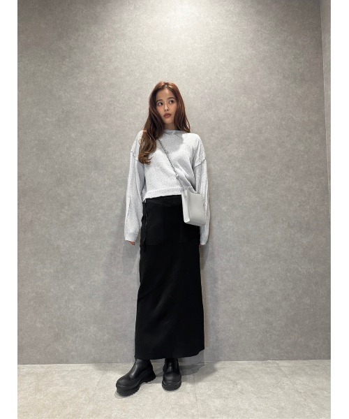 TRUNC(トランクエイティーエイト)の「Zip Pocket Knit Skirt(スカート・レディース・ブラック/グレー・FREE)」の10枚目の写真