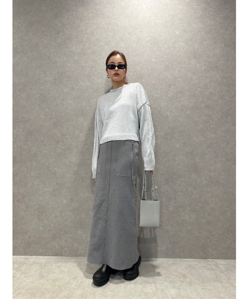 TRUNC(トランクエイティーエイト)の「Zip Pocket Knit Skirt(スカート・レディース・ブラック/グレー・FREE)」の13枚目の写真