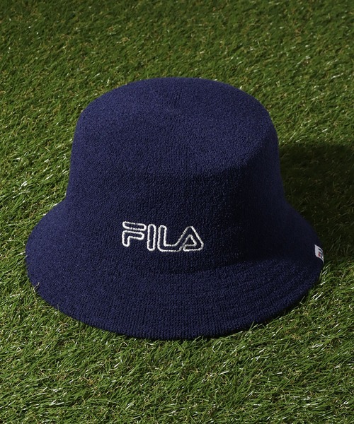 FILA（フィラ）の「【FILA/フィラ】ソフトサーモ ロゴバケットハット（ハット・メンズ・ホワイト/ライトブルー/ブラック/ネイビー/ライトピンク・FREE）」の4枚目の写真