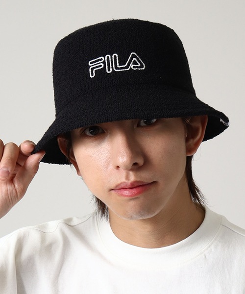 FILA（フィラ）の「【FILA/フィラ】ソフトサーモ ロゴバケットハット（ハット・メンズ・ホワイト/ライトブルー/ブラック/ネイビー/ライトピンク・FREE）」の8枚目の写真